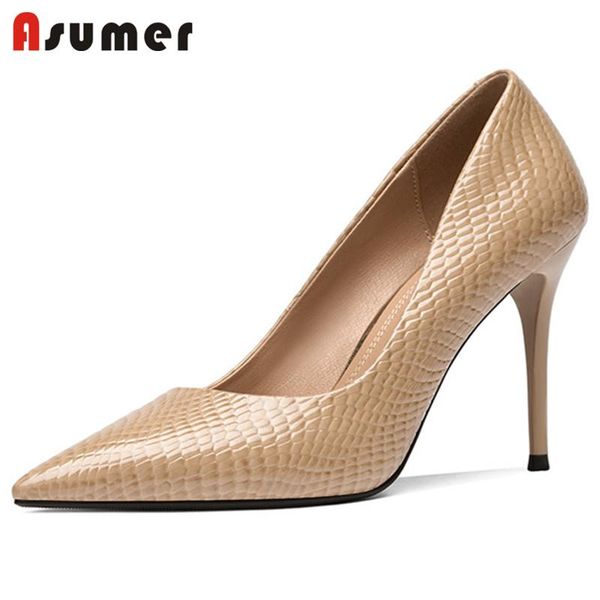 

dress shoes asumer 2021 classic party wedding women pumps pointed toe slip on spring summer single ladies thin high heels, Black