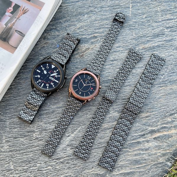 

20mm 22mm watch band carbon fiber smart straps for samsung galaxy 4/classic/46mm/42mm/active 2 gear s3/s2 huawei gt/2/gt2/3 pro lightweight