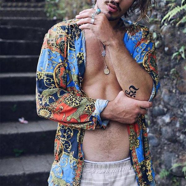 

new spring and autumn camouflage print casual long-sleeved men's shirt, White;black