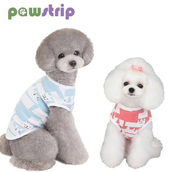 

dog apparel pet clothes puppy vest spring summer printed cotton t-shirt for teddy bichon middle small dogs pets clothing