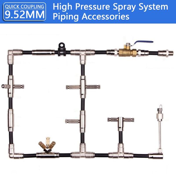 

watering equipments 9.52mm pipe connectors high pressure quick coupling 3/8" hose atomizing nozzle connection garden irrigation