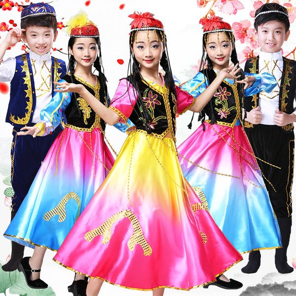 

new mongolian clothing womens dress inner mongolia dance dress xinjiang robe ethnic minority performance dress, Black;red