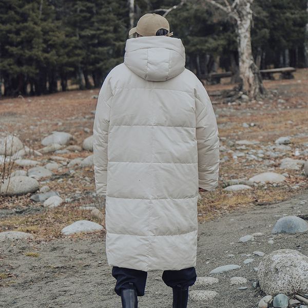 

2021 winter duck down jacket men's warm fashion casual hooded parka men long coat mens clothes s-2xl ic7k, Black
