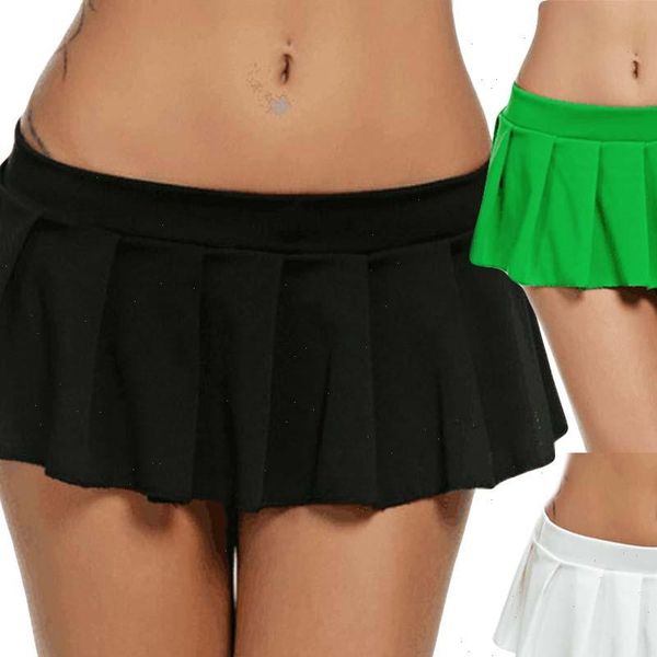 

women skirt summer fashion club low waisted mini skirt solidabove knee, mini daily casual 2021 f8, Black