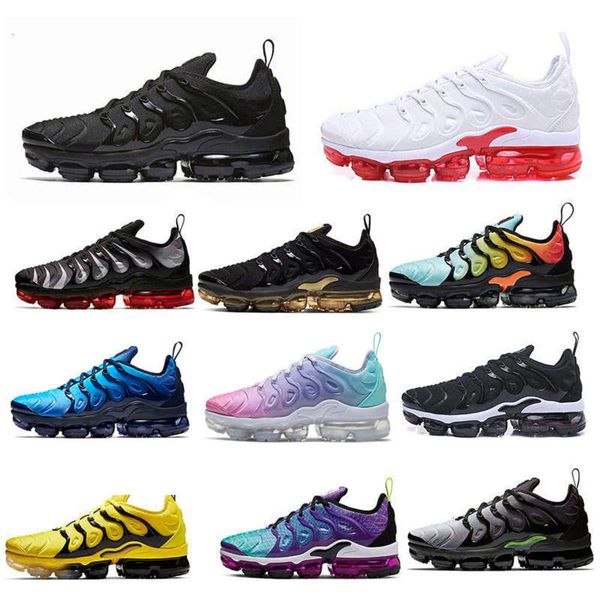 

2021 tn plus running shoes size us 12 triple black yellow all white rainbow hyper blue mens womens tuned outdoor trainers