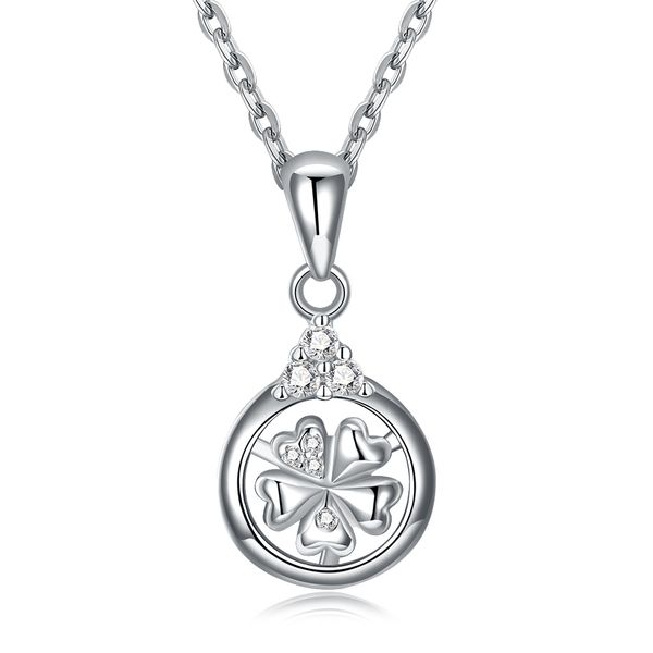 Zemior 925 Стерлинговые серебряные кулон ожерелье для женщин в форме сердца Цветы Austria Crystal Ожерелье вечеринка Прекрасные украшения Новый Q0531