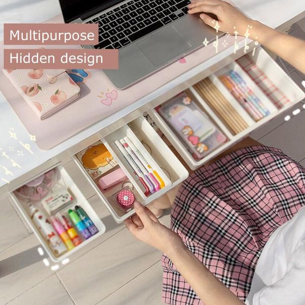 

storage drawers self adhesive drawer organizer plastic students desk for stationery case pencil box trays