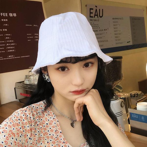 

beanies ins hat women summer thin bucket solid color simple sun student men