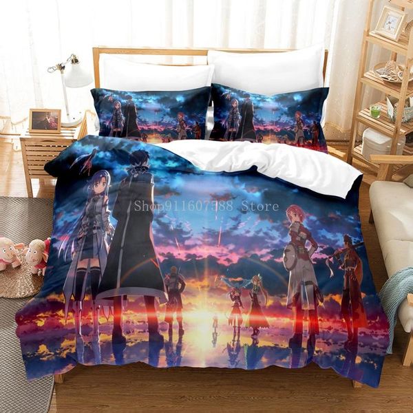 

bedding sets sword art online us/europe/uk size quilt bed cover duvet pillow case 2-3 pieces children