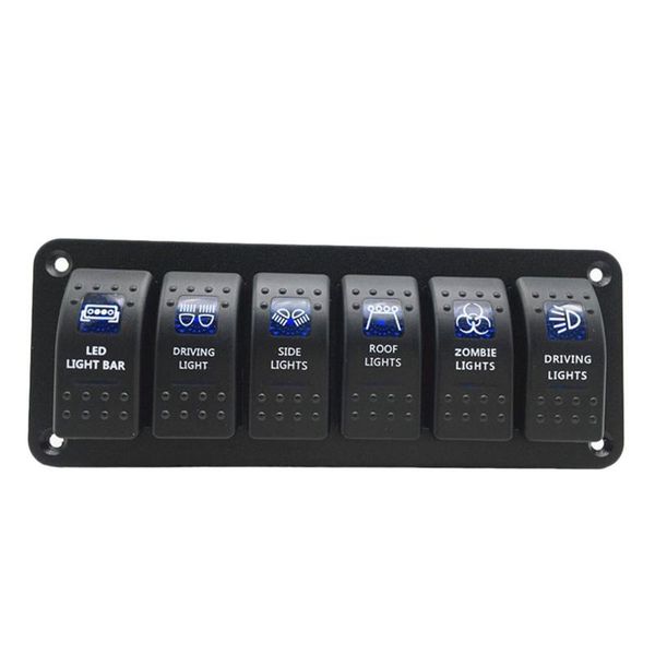 

smart home control waterproof 6 gang 2led light rocker switch panel circuit breaker 12v boat marine