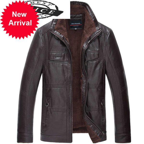 

leather jaqueta de couro masculino coats pu outerwear men business winter faux fur male jacket 29272-6, Black;brown