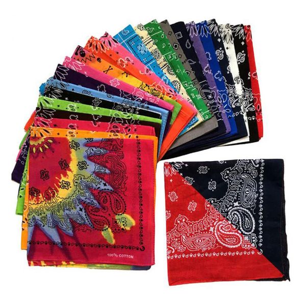 Multifuncional New Paisley Bandana Headscarf Flor Caju Lenço Hip Hop Algodão Headband Quadrado Lenço Lenço Para As Mulheres Homens 55 * 55cm