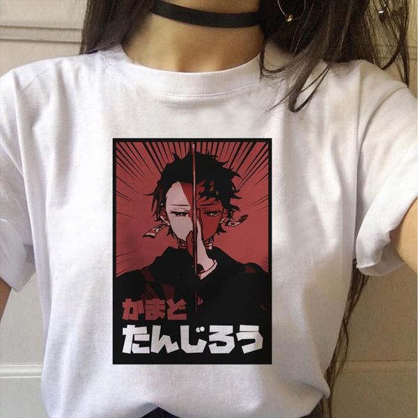 

demon slayer men and women graphic t shirts tees streetwear japanese anime funny cartoon kimetsu no yaiba female, White;black