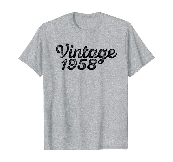 

vintage 1958 61st birthday gift idea 61 year old t-shirt, White;black