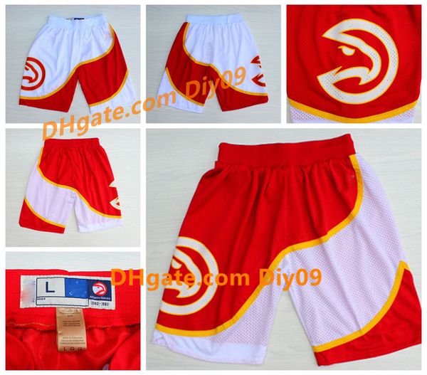 

mens atlanta hawks throwback 11 young 12 hunter 55 mutombo authentic stitched new retro shorts pants sweatpants classic shorts, Black