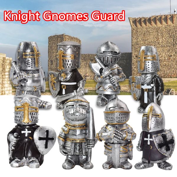 

2021 novelty items knight gnomes guard gnome guards resin decoration garden war statue 8 styles