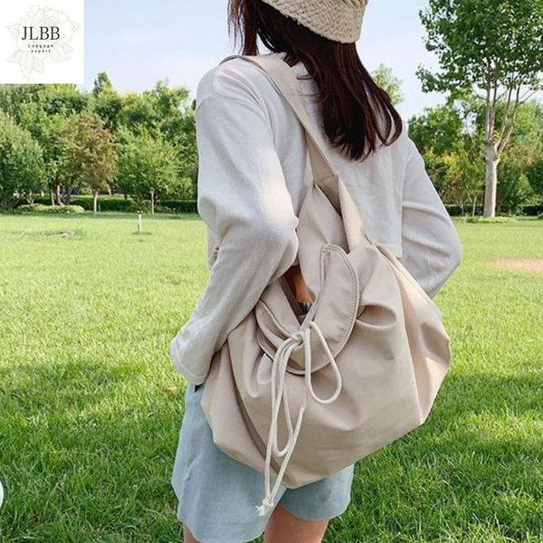 

casual canvas hobos women shoulder bags large capacity totes designer lady messenger crossbody bag drawstring big purses summer