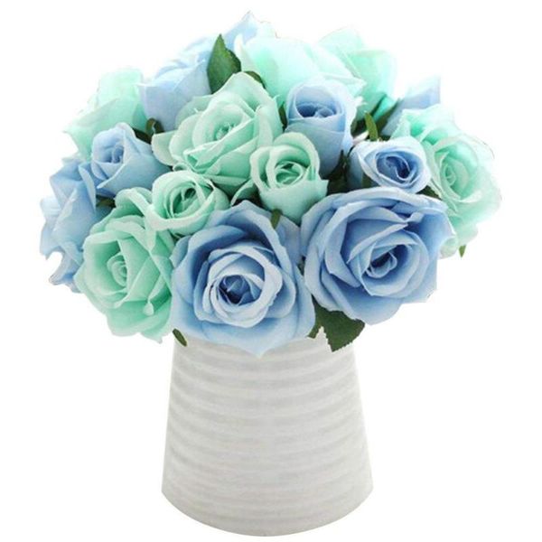

1 bouquet 9 head artificial silk rose fake flowers wedding party home decoration artificial flowers