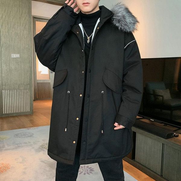 

men's trench coats 2021 arrival coat winter men warm jacket ,men's casual jackets thicken overcoat size -3xl brand, Tan;black