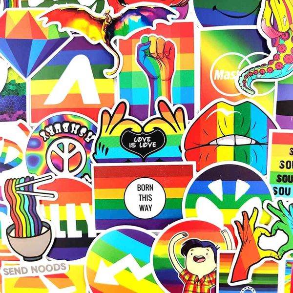 10/30 / 50 pcs / pacote veias do arco-íris moda adesivos grafittis para caderno motocicleta skate computador computador celular cartoon carro de brinquedo
