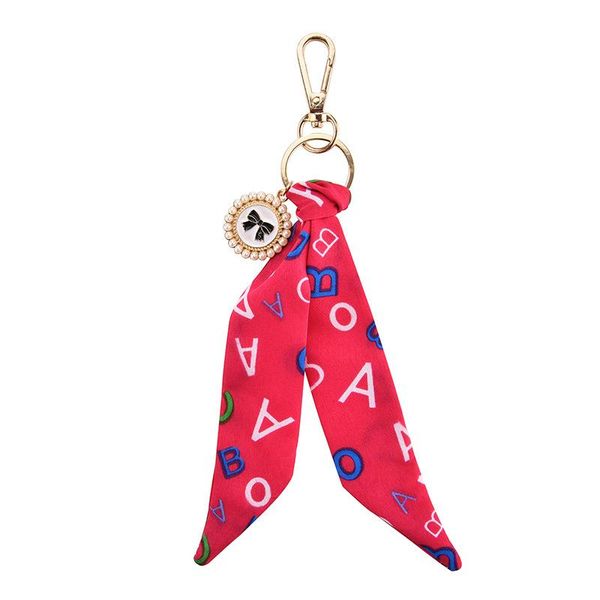 

keychains ribbon keychain women key chain lanyard neck porte clef for bag charms keyring, Silver