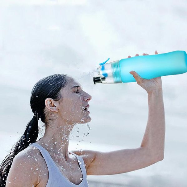 

water bottles 740ml creative bottle sport spray moisturizing cycling sports gym drinking
