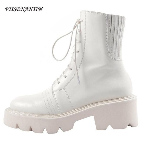 

boots thick-soled winter leather all-match short women european american trifle bottom thick heel ankle motorcycle 2021, Black