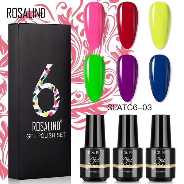 

nail polish rosalind 7ml soak off gel bright for art design led/uv lamp 6pcs/kit