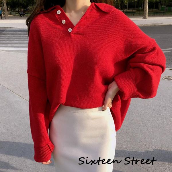 

women's sweaters korean for women fashion loose knitted pullover female solid autumn winter 2021 jumper aesthetic clothes vintage soft, White;black