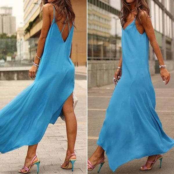 

casual dresses summer sundress women 2021 celmia sleeveless straps shirt dress asymmetrical long femme bohemian beach vestidos, Black;gray