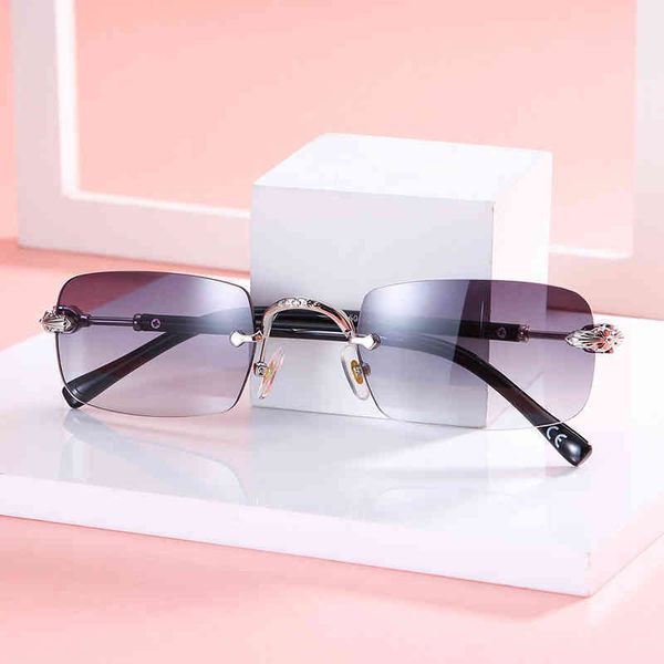 

factory direct price 2021 trend rimless fashion metal wholesale eyewear shades for men accessories square vintage gafas sol, White;black