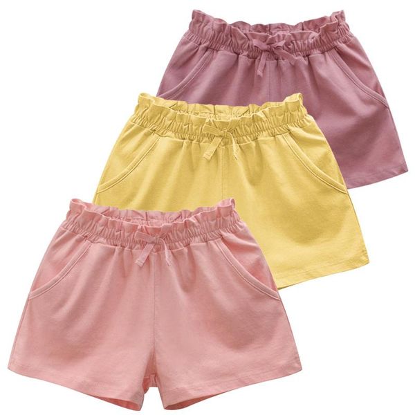 

shorts baby girls kid short pants casual solide lace cotton and tingle summer travel beach 2021, Black