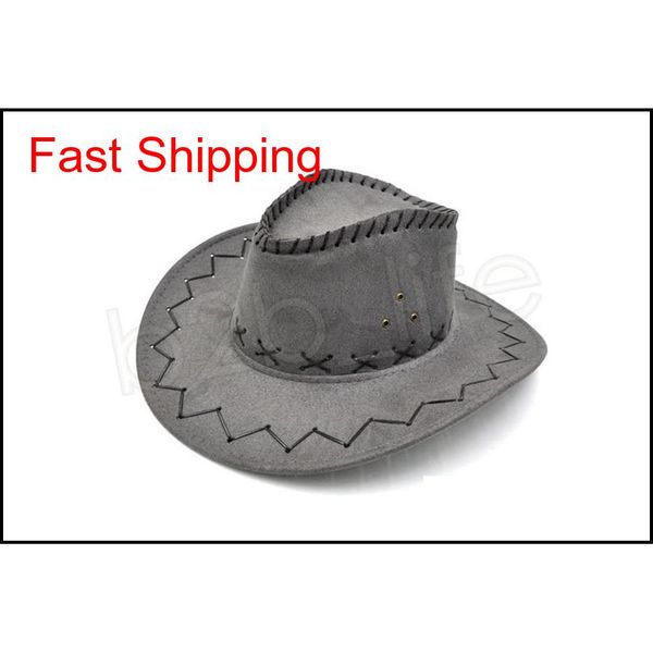 

14colors western cowboy hats men women kids brim caps retro sun visor knight hat outdoor cowgirl qylbel homebag, Black;white