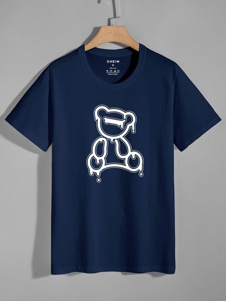 

men bear print tee e9mr#, White;black