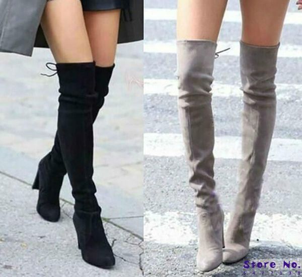 

boots woman knee high over-the-knee tight suede long sale price quality women's .hykl-9527, Black
