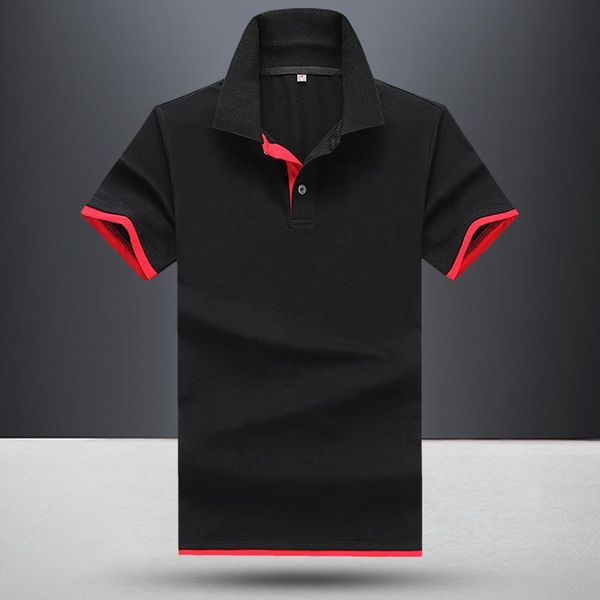 

men's polos 2021 summer short sleeve t shirt casual loose high quality, White;black