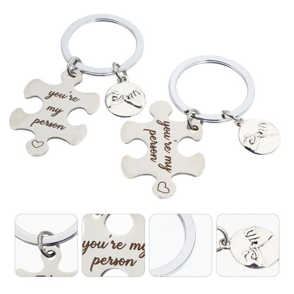 

party favor 2pcs chic key chains valentine's day rings pendants couple