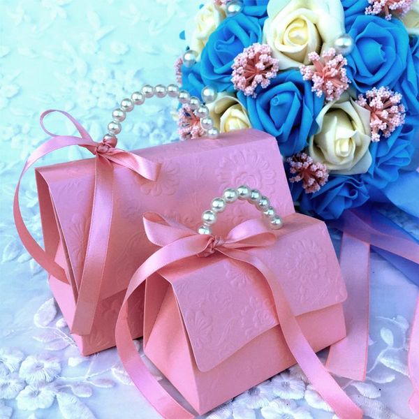 

gift wrap 50pcs lot custom name handbag design pink red blue wedding candy box baby shower birthday party paper favors gifts boxes