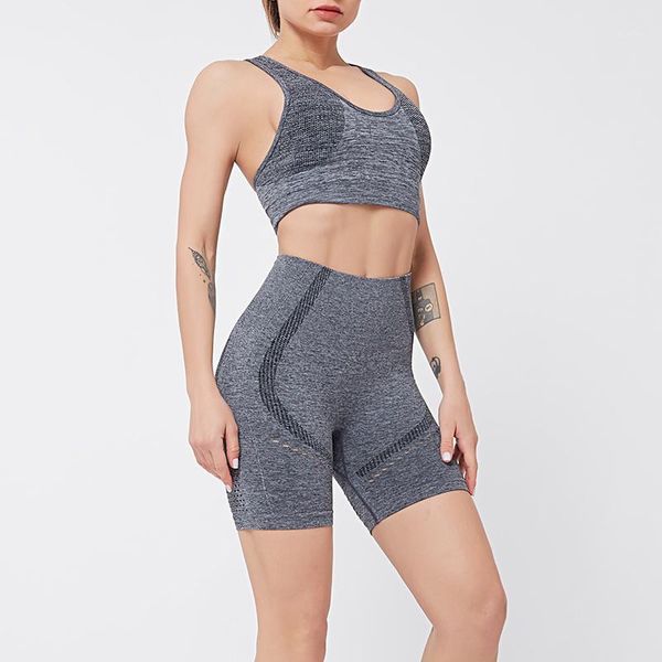 

yoga outfits 6 colors 2 piece set short bra high waist shorts women gym workout sport wear fitness crop suit1, White;red