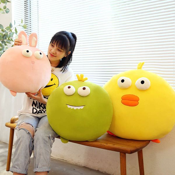 

round send cute duckling cushion dinosaur girl rabbit to sp lie on pillow doll plush toy