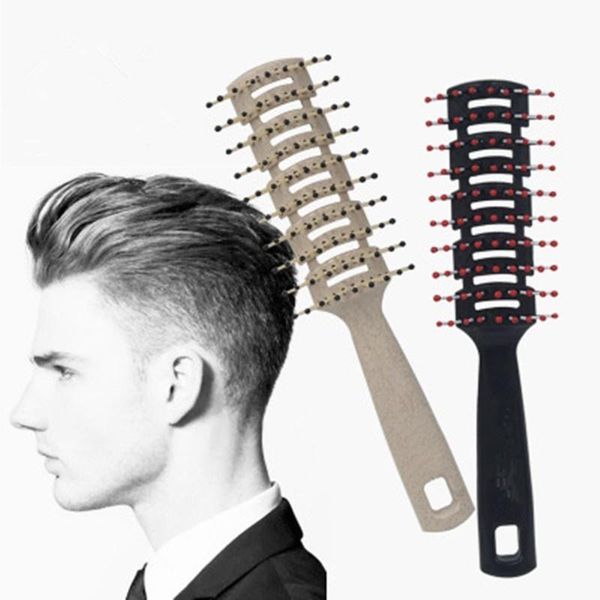 

hair brushes professional man oil head spareribs comb hairdressing brush black massager salon curl styling tool, Silver