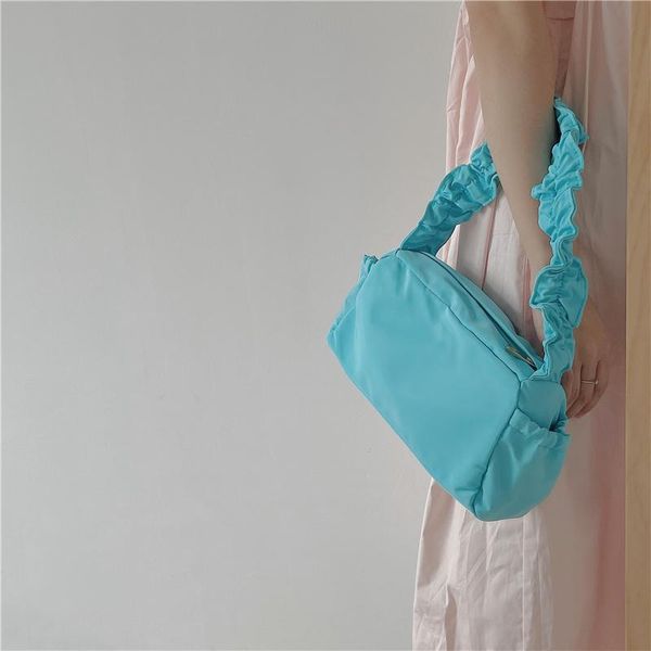 

evening bags nylon pleated shoulder bag 2021 summer trendy underarm designer handbags luxury mini brands crossbody for women