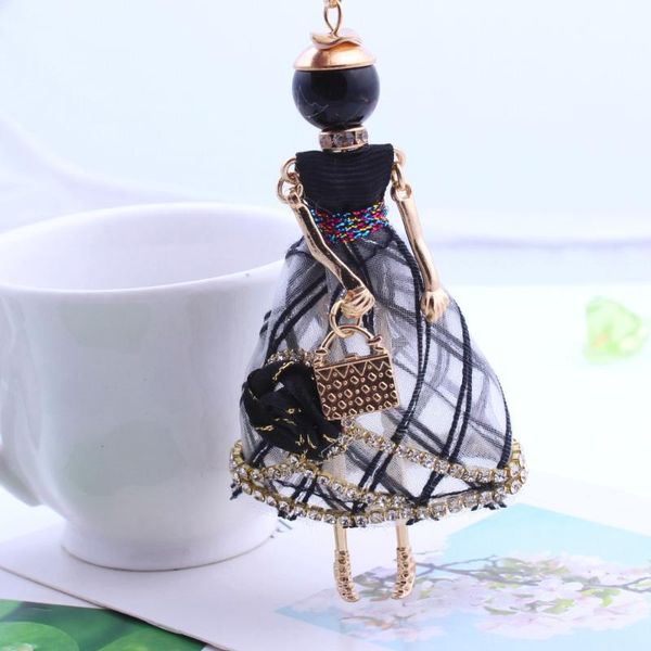 

pendant necklaces statement flower dress doll necklace handmade french 2021 alloy girl women fashion jewelry, Silver