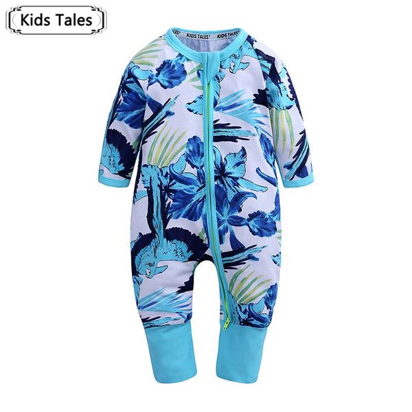 

jumpsuits born baby girls boys cotton romper long sleve jumpsuit year's clothes outfits fashion overalls 0-24m sr388, Blue