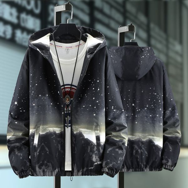 

men's jackets windbreaker spring autumn women casual hooded college varsity starry sky star harajuku coat youth wyr3, Black;brown
