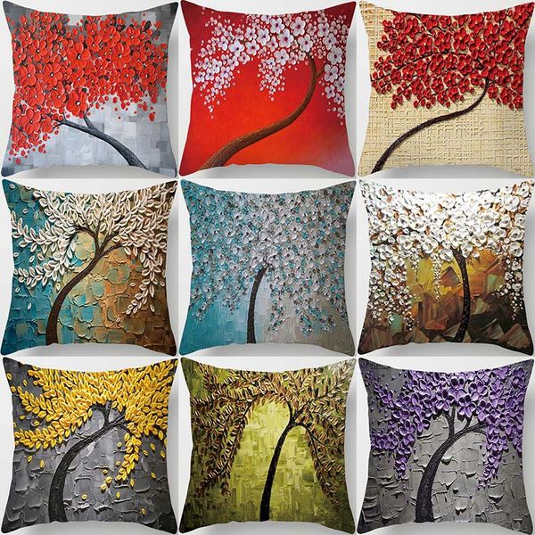 

flower tree pattern 45*45cm decorative cushions pillowcase polyester cushion cover throw sofa decoration pillowcover 40896