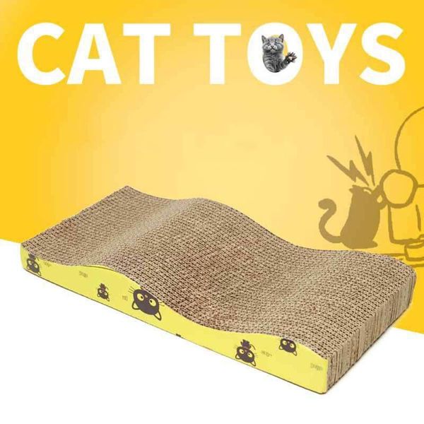 

cat toys 45x21cm big pet scratching corrugated board grinding claw plate+catnip paper pad climbing frame scraper mat