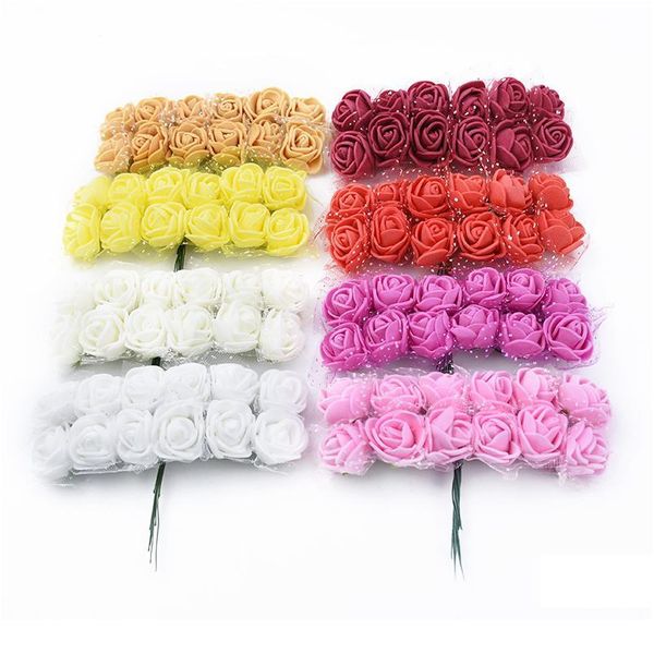 

144pcs artificial flower newyear christmas decorative wreath diy gift candy box scrapbook fake plant wedding vase for ho jllwnm