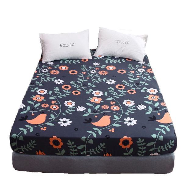 

sheets & sets 2021 product 1pcs 100%polyester printed solid fitted sheet mattress cover four corners with elastic band bed