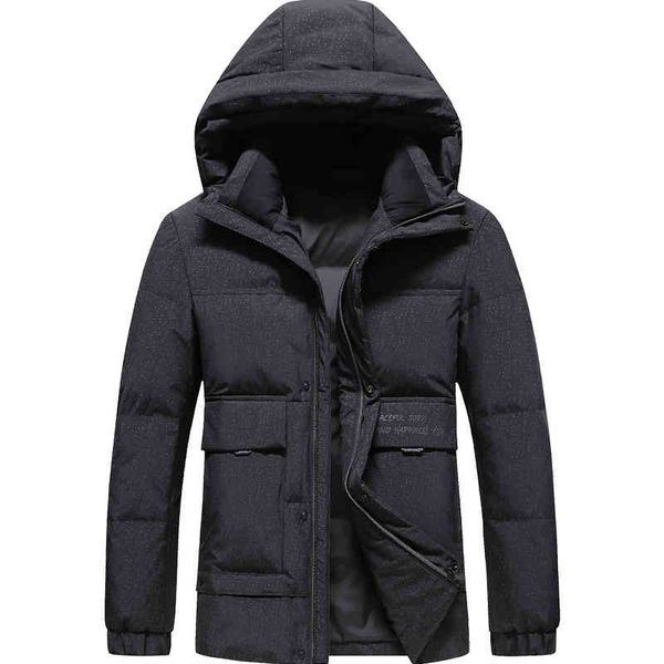 

white duck feather men's et, thick coat, hoodie, leisure, fashion, winter, Black